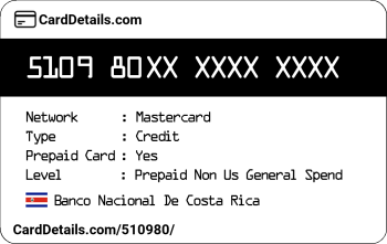Card Details: 510980