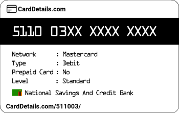 Card Details: 511003