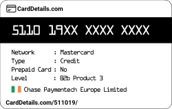 Card Details: 511019