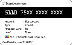 Card Details: 511075