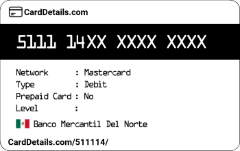 Card Details: 511114