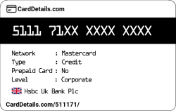 Card Details: 511171
