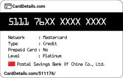 Card Details: 511176