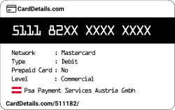 Card Details: 511182