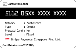 Card Details: 511205