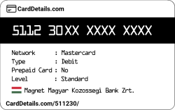 Card Details: 511230