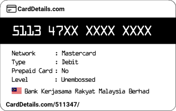 Card Details: 511347