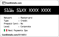 Card Details: 511651