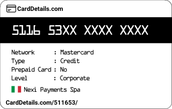 Card Details: 511653