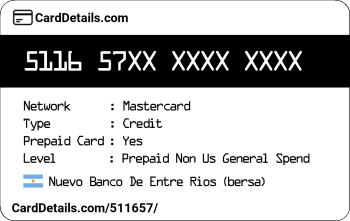 Card Details: 511657