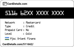 Card Details: 511662