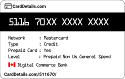 Card Details: 511670