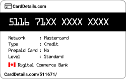 Card Details: 511671
