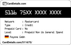 Card Details: 511675