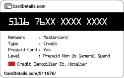 Card Details: 511676
