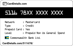 Card Details: 511678