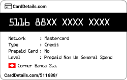 Card Details: 511688