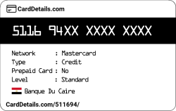 Card Details: 511694