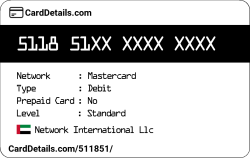 Card Details: 511851