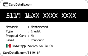 Card Details: 511916
