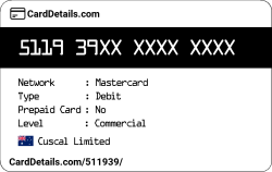 Card Details: 511939