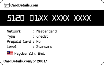 Card Details: 512001