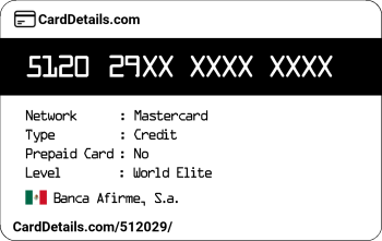 Card Details: 512029