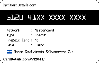 Card Details: 512041