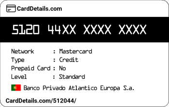 Card Details: 512044