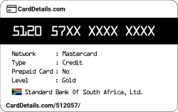 Card Details: 512057