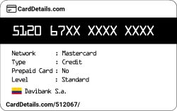 Card Details: 512067
