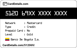 Card Details: 512069