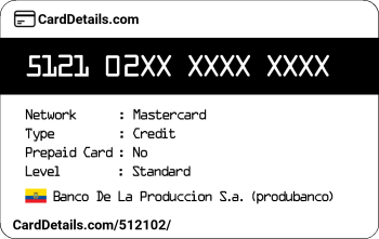 Card Details: 512102
