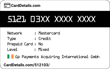 Card Details: 512103