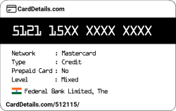 Card Details: 512115