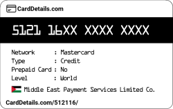 Card Details: 512116