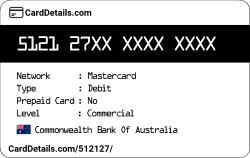 Card Details: 512127