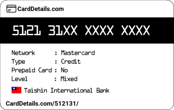 Card Details: 512131