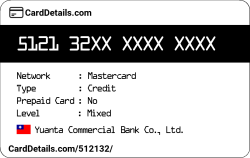 Card Details: 512132
