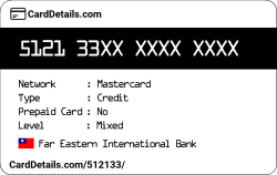 Card Details: 512133