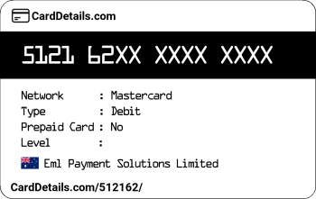 Card Details: 512162