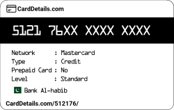 Card Details: 512176