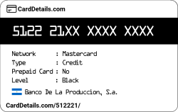 Card Details: 512221
