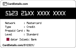 Card Details: 512321