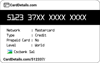 Card Details: 512337