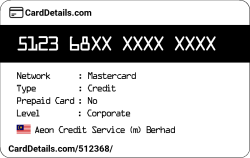 Card Details: 512368