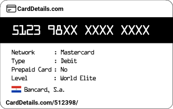 Card Details: 512398