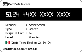 Card Details: 512444