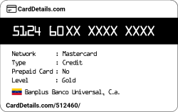 Card Details: 512460