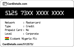 Card Details: 512573